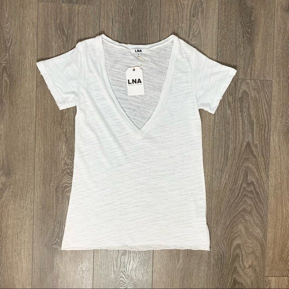 LNA Extreme V Tee T-Shirt White Size XS - Picture 4 of 10
